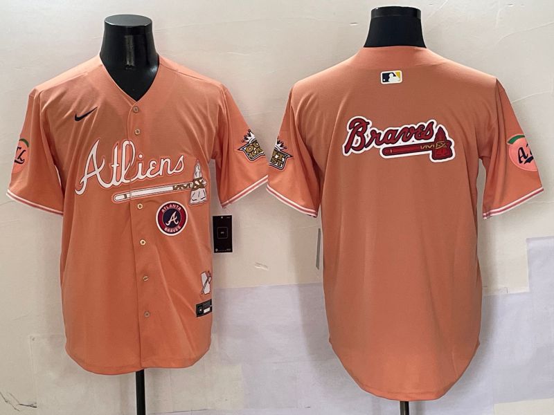 Men Atlanta Braves Blank Orange Five generations Joint Name 2025 Nike MLB Jersey style 11->atlanta braves->MLB Jersey